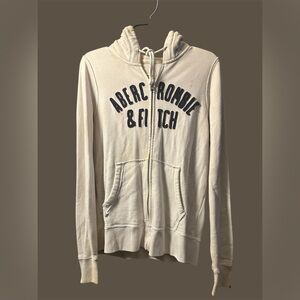 Abercrombie & Fitch Off-White Zip-Up Hoodie